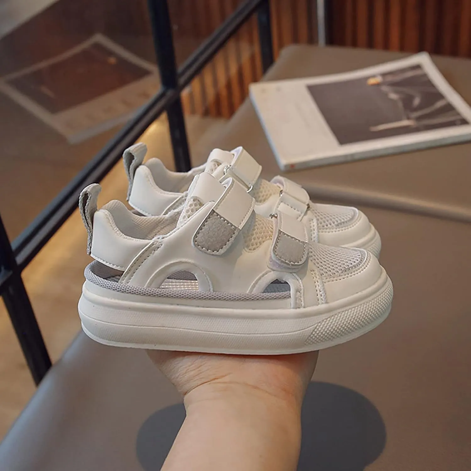 Boys Girls Canvas Shoes Hollow Adjustable Hook and Loop Classic Low Top Kids Sneakers Toddler Girl School Shoes