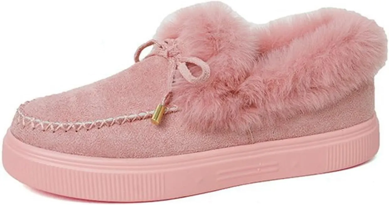 Ladmiple Winter Boots For Women Fashion Snow Boots Slip on Fur Lined Cold Weather Warm Ankle Booties Loafers Shoes 2024