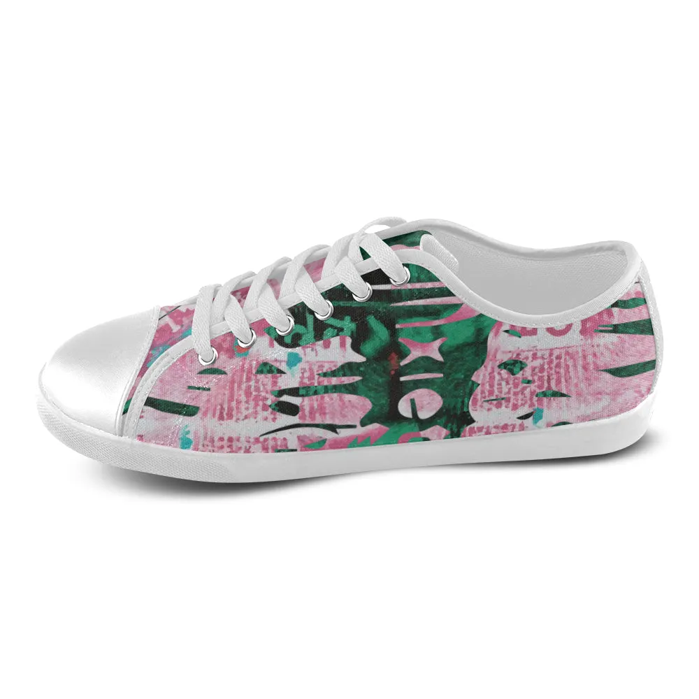 Men's Abstract Psychedelic Print Canvas Low Top Shoes