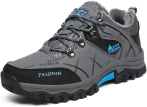 Mens Hiking Winter Snow Insulated Waterproof Outdoor Boots Short Boots with Warm Inner Lining, Lace-Up Closure, Round Toe - Running & Casual Wear
