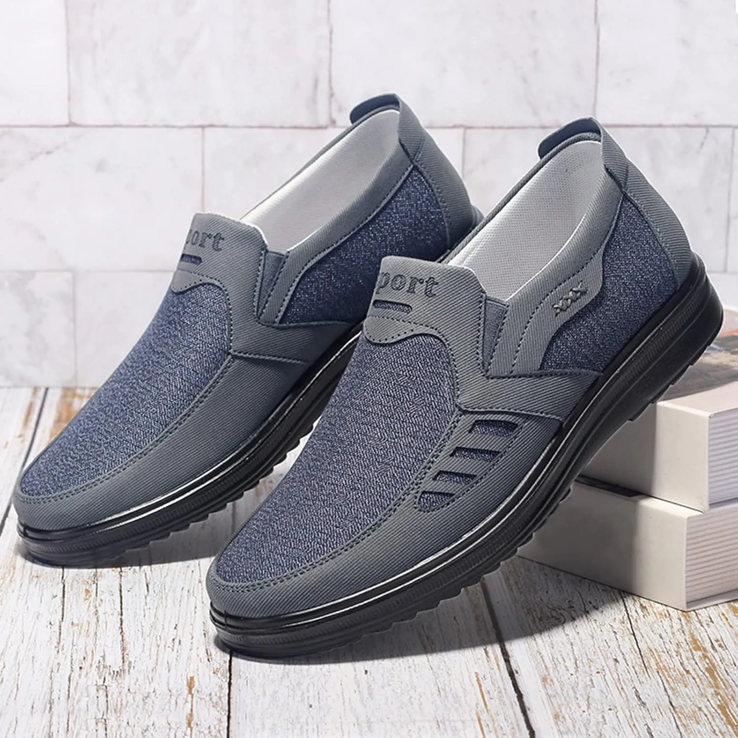 Men's Walking Shoes Soft Cushions Athletic Low Top Versatile Office Traveling Driving Men's Sneaker