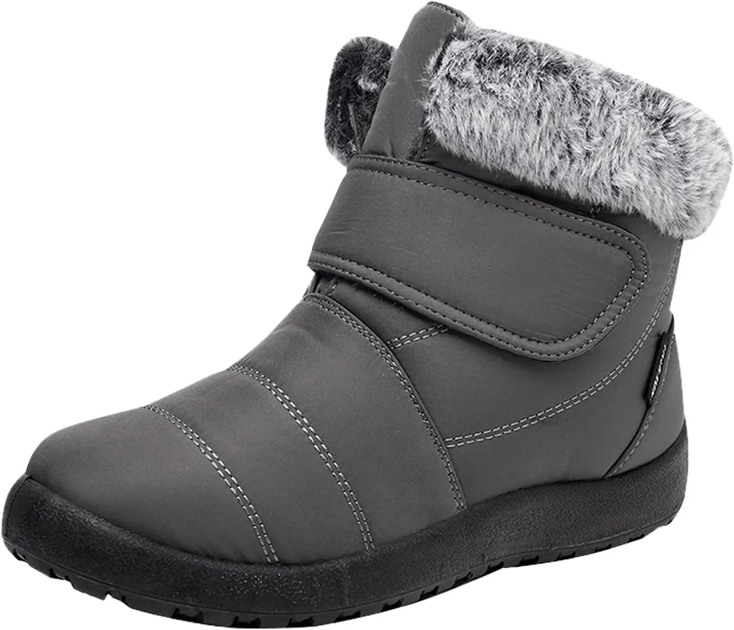 Womens Mens Winter Boots Waterproof Insulated Fur Boots Fleece Ankle Shoes Platform Trekking Snow Boots Womens Winter Shoes