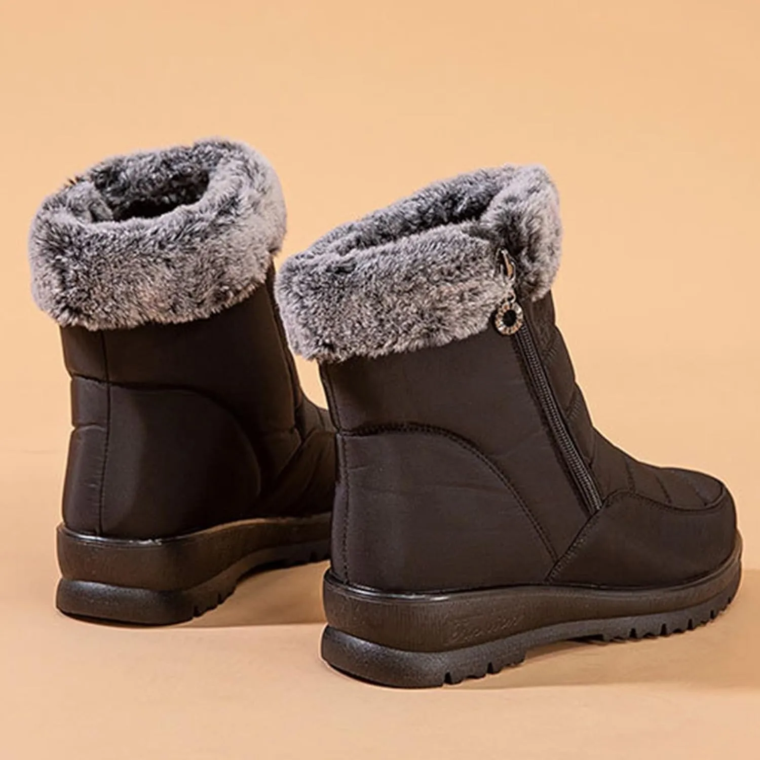 Womens Winter Boots Waterproof Insulated,Outdoor Walking Fur Lined Snow Boots Women,Comfortable Soft Trekking Warm Platform Winter Boots,Slip Resistant