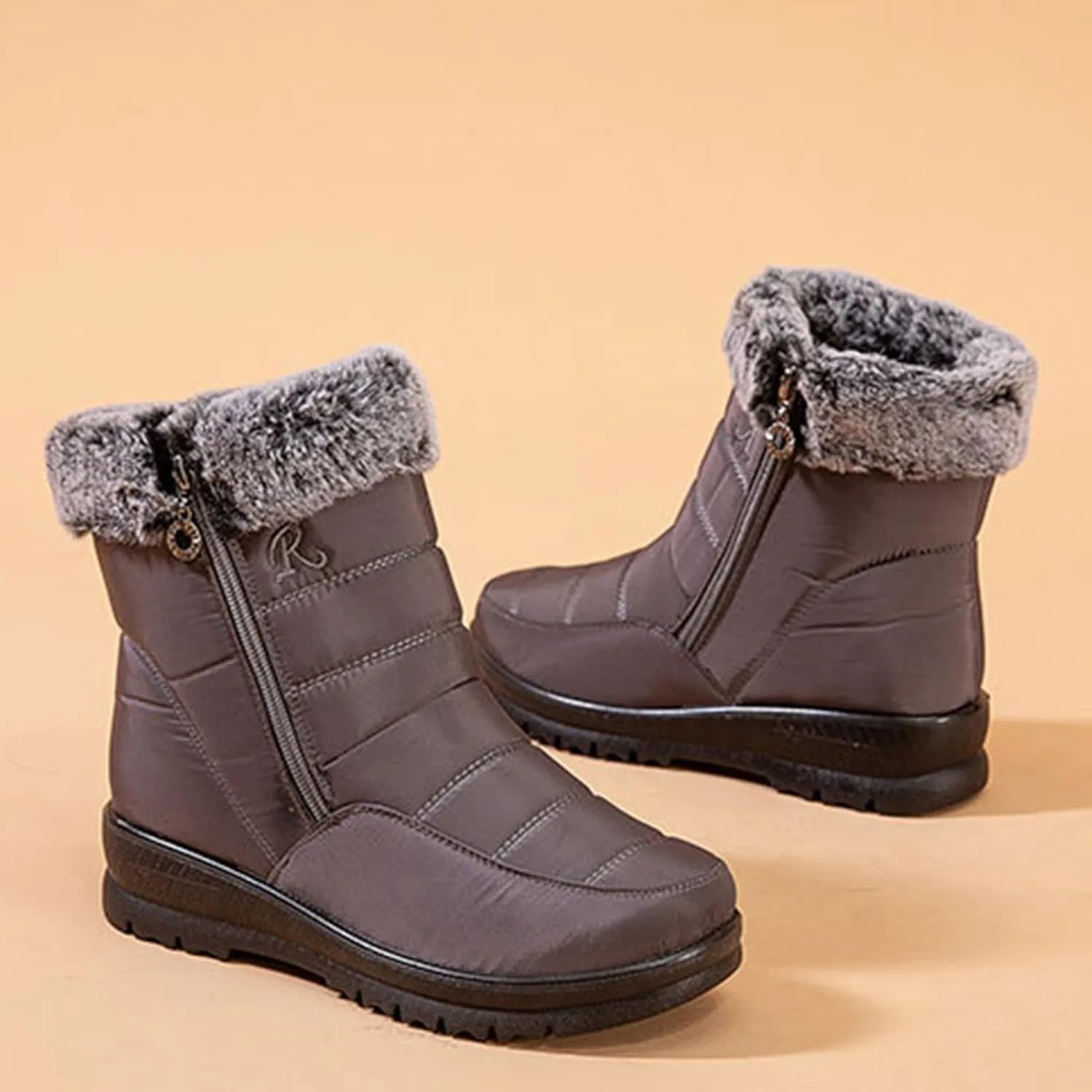 Womens Winter Boots Waterproof Insulated,Outdoor Walking Fur Lined Snow Boots Women,Comfortable Soft Trekking Warm Platform Winter Boots,Slip Resistant