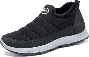 Yiozoi Men's Short Snow Boots Warm Plush Low Top Flat Shoes Soft Soles Windproof Men's Casual Walking Boots Non Slip